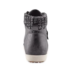 Gevoerde sneakers met hoge schacht, enkelrand in tricot