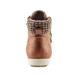 Gevoerde sneakers met hoge schacht, enkelrand in tricot