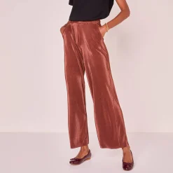 Glanzende broek, plissétricot