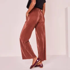 Glanzende broek, plissétricot