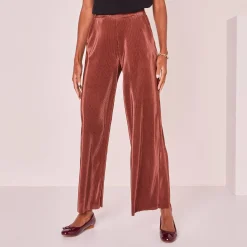 Glanzende broek, plissétricot