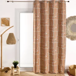 Gordijn in jacquard met lijnenprint