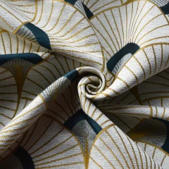 Gordijn in jacquard met pauwenverenprint