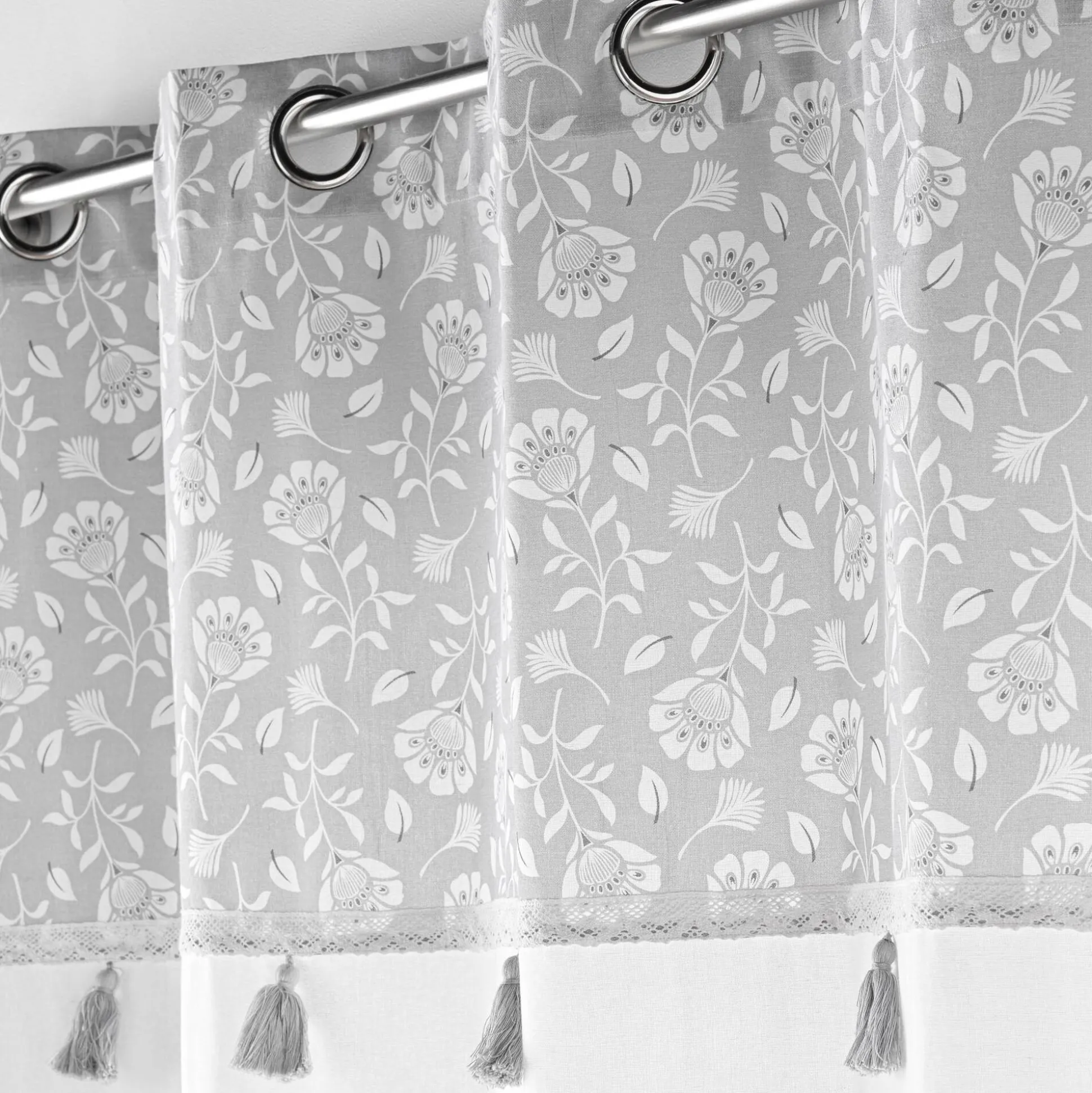 Gordijn met bloemenprint