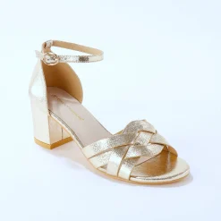 Goudkleurige sandalen met hak