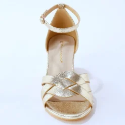 Goudkleurige sandalen met hak