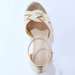 Goudkleurige sandalen met hak