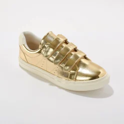 Goudkleurige sneakers met scratchsluiting
