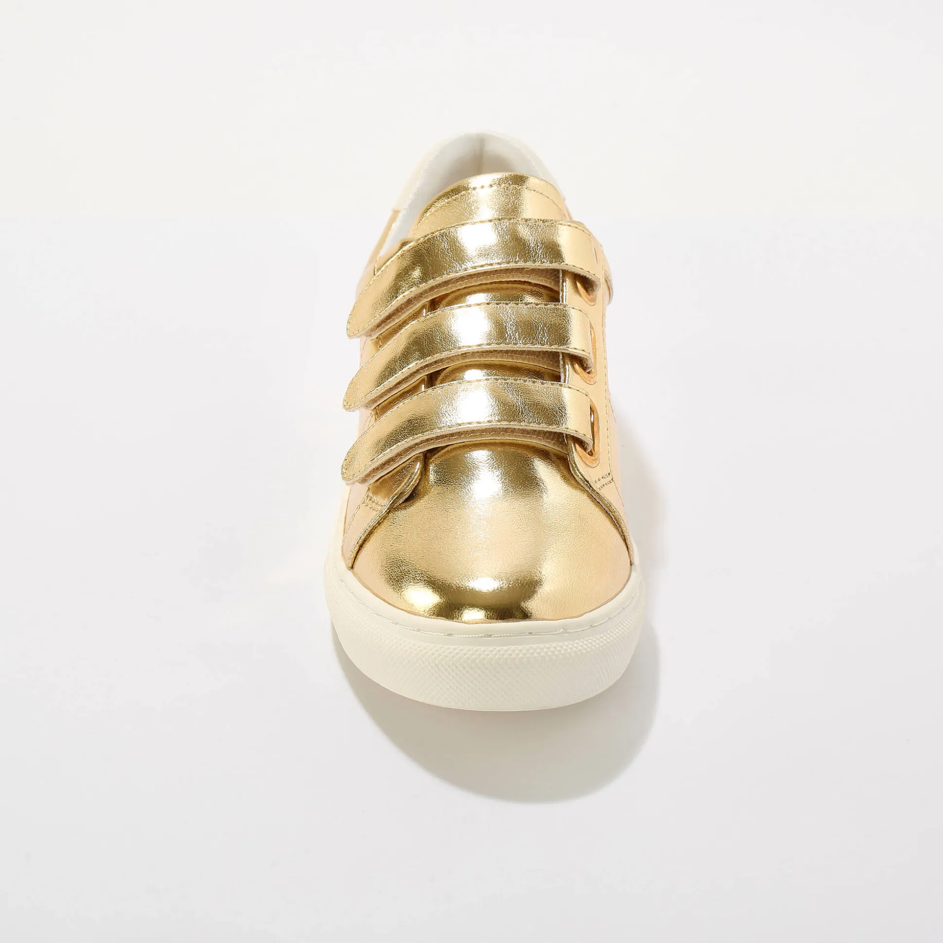Goudkleurige sneakers met scratchsluiting