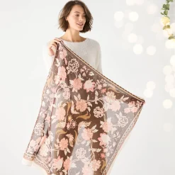 Grote foulard, bloemenprint, vierkant