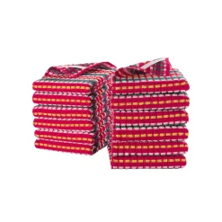 Handdoek in badstof, klein formaat, met rode fond - Sets