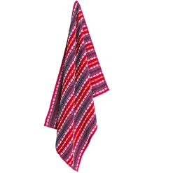 Handdoek in badstof, klein formaat, met rode fond - Sets