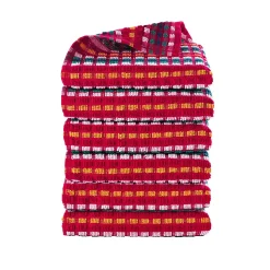 Handdoek in badstof, klein formaat, met rode fond - Sets