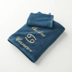 Handdoeken met "Cancer" borduursel, personaliseerbaar - 420 g/m2