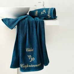 Handdoeken met "Capricorne" borduursel, personaliseerbaar - 420 g/m2