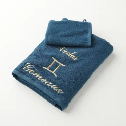 Handdoeken met "Gémeaux" borduursel, personaliseerbaar - 420 g/m2