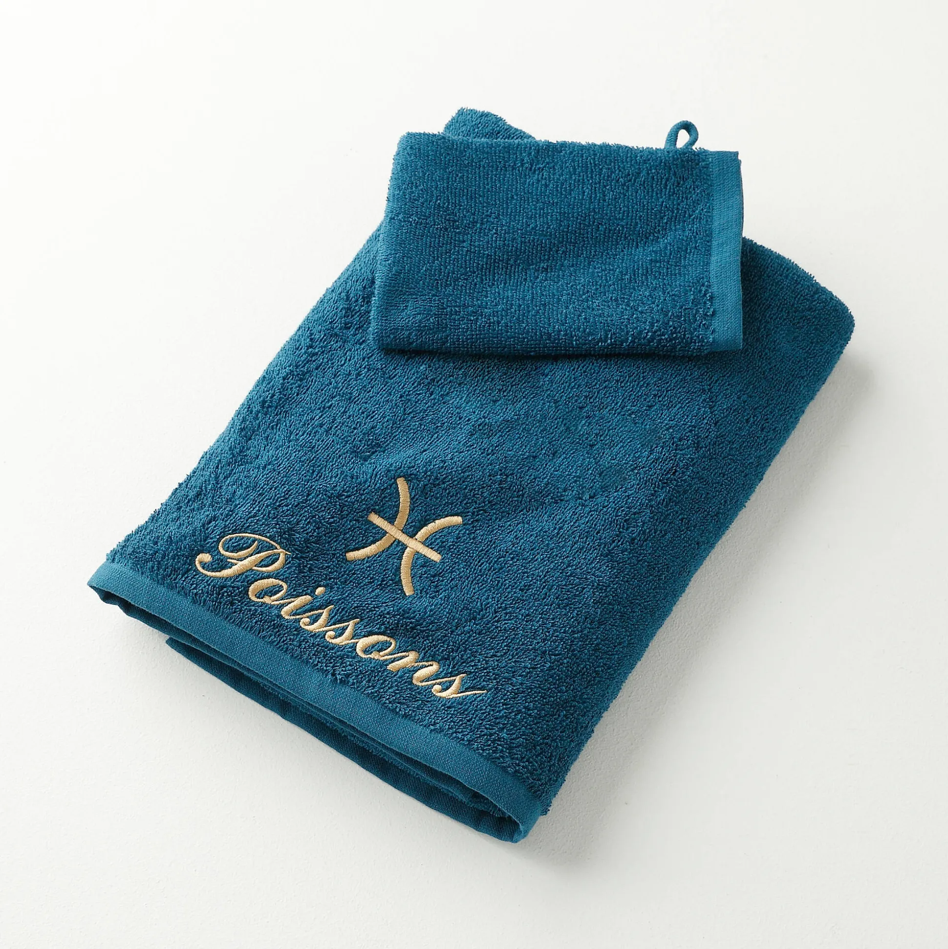 Handdoeken met "Poisson" borduursel - 420 g/m2