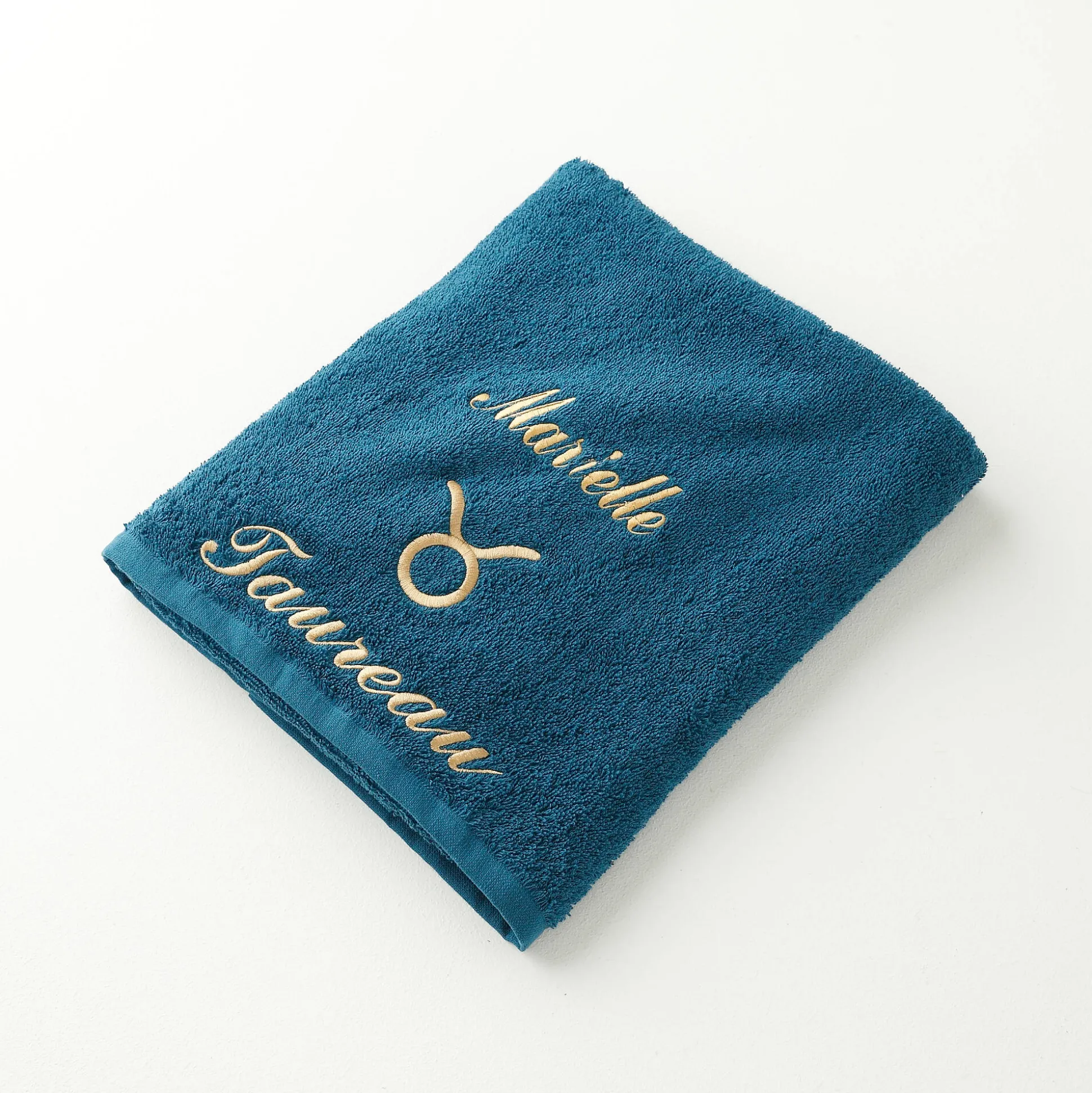 Handdoeken met "Taureau" borduursel, personaliseerbaar - 420 g/m2