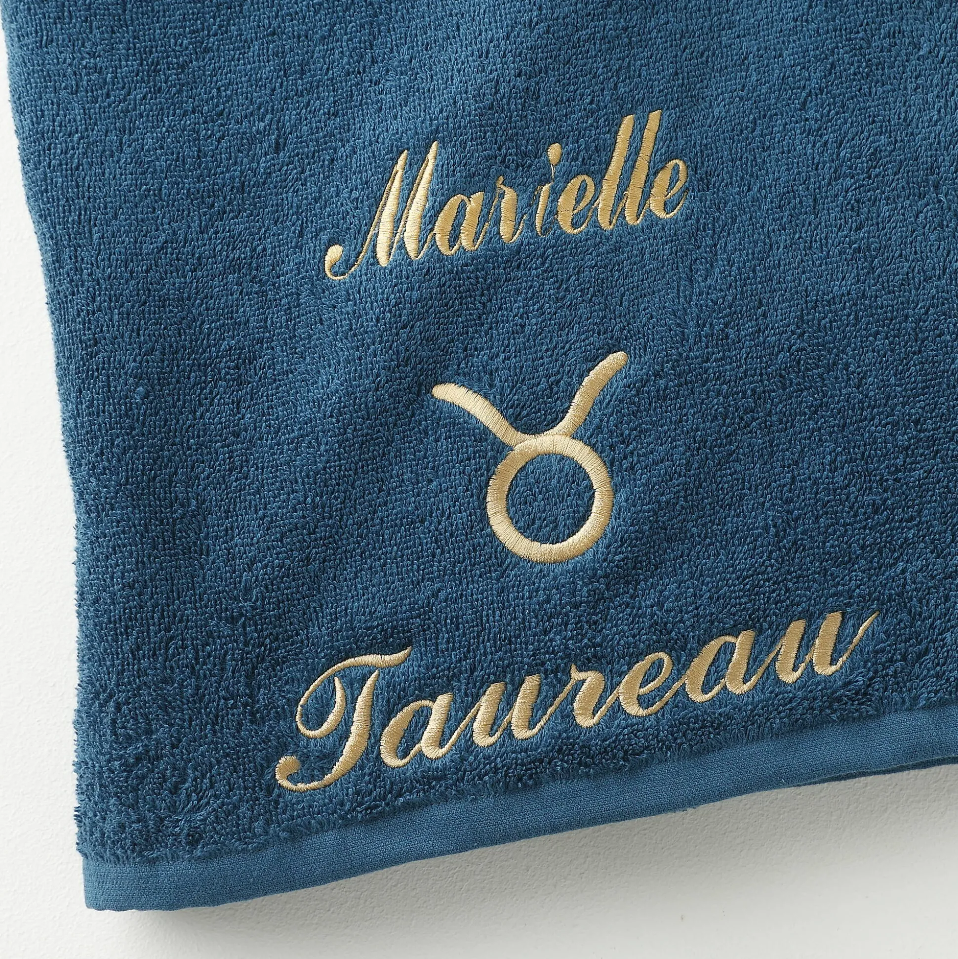 Handdoeken met "Taureau" borduursel, personaliseerbaar - 420 g/m2