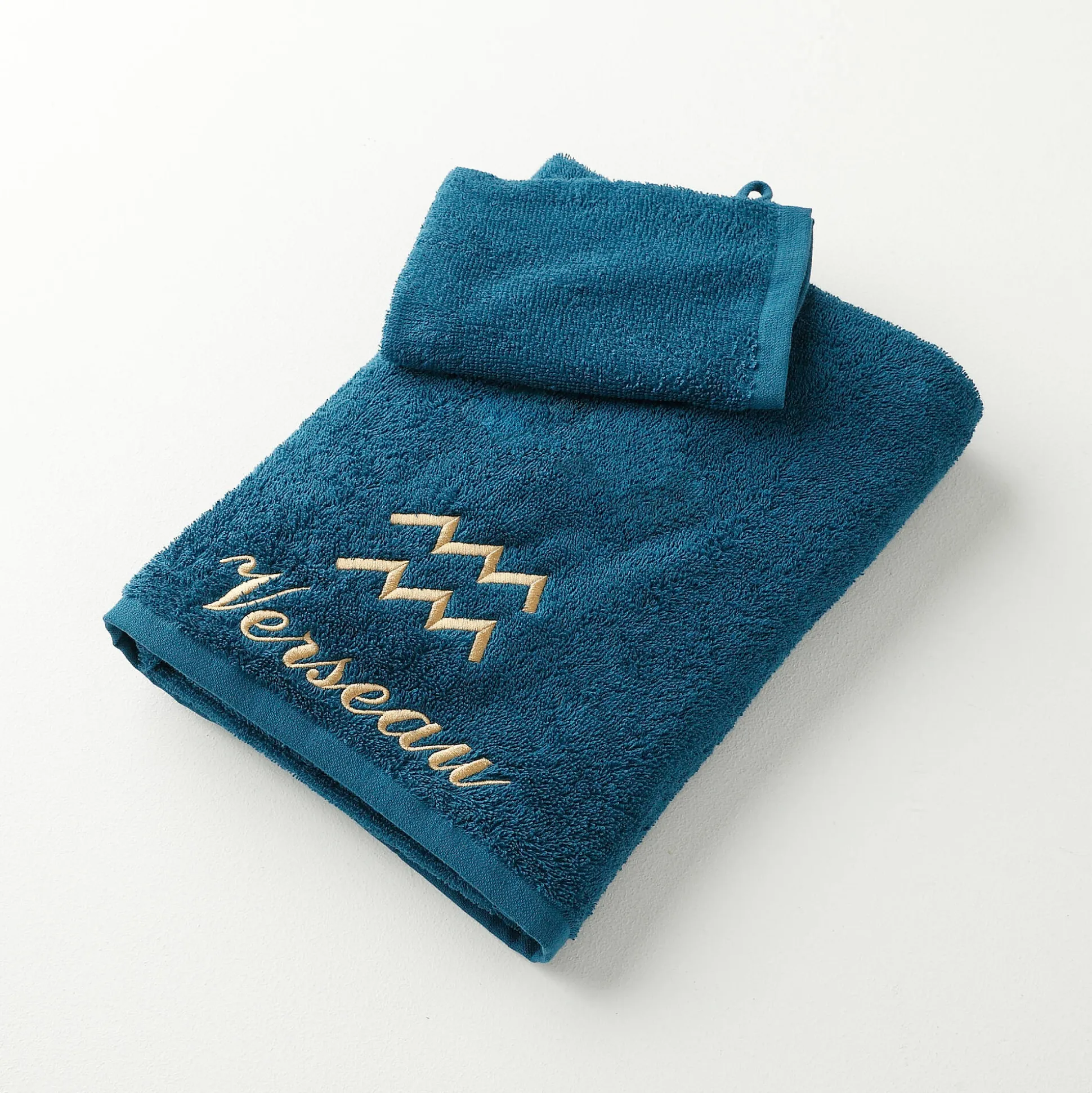 Handdoeken met "Verseau" borduursel - 420 g/m2