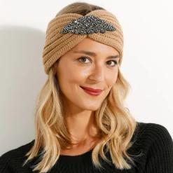 Headband in tricot met juweel