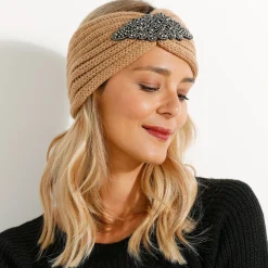 Headband in tricot met juweel