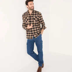 Hemd in flanel met Schotse ruiten