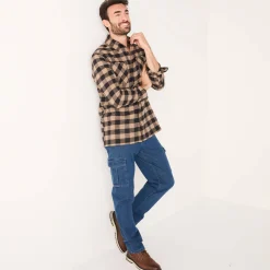 Hemd in flanel met Schotse ruiten