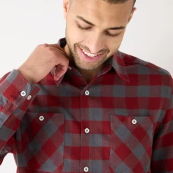 Hemd in flanel met Schotse ruiten