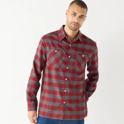 Hemd in flanel met Schotse ruiten