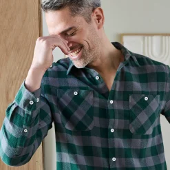 Hemd in flanel met Schotse ruiten