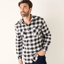 Hemd in flanel met Schotse ruiten