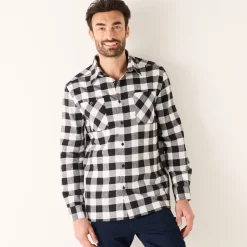 Hemd in flanel met Schotse ruiten