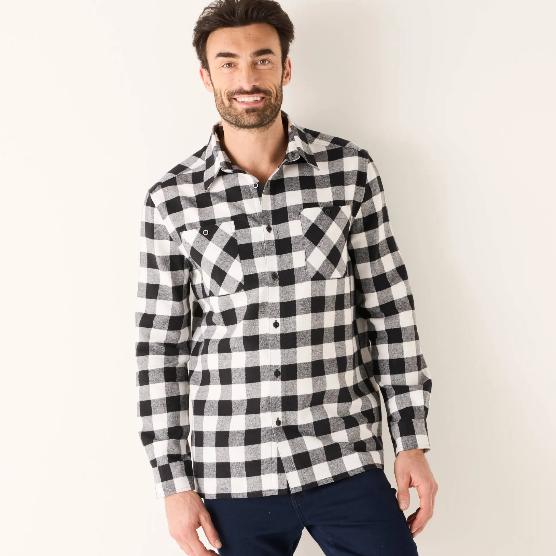 Hemd in flanel met Schotse ruiten