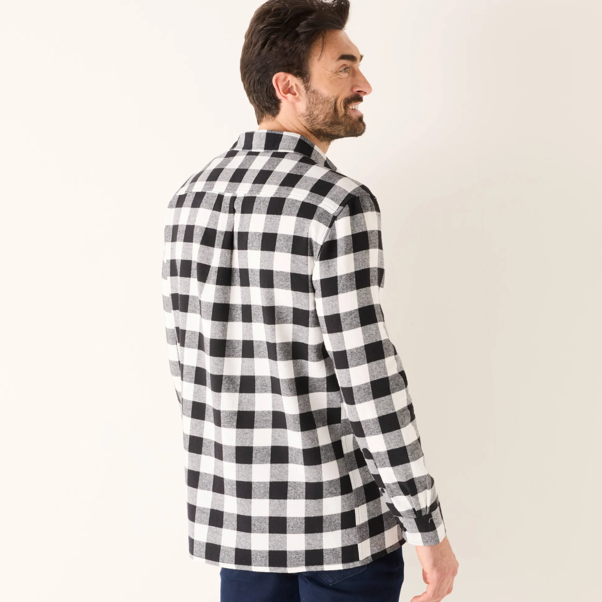 Hemd in flanel met Schotse ruiten