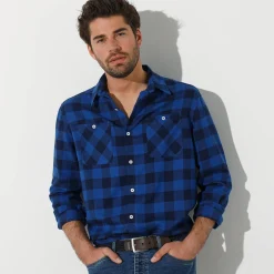 Hemd in flanel met Schotse ruiten