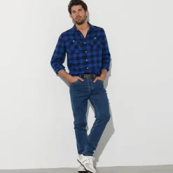 Hemd in flanel met Schotse ruiten