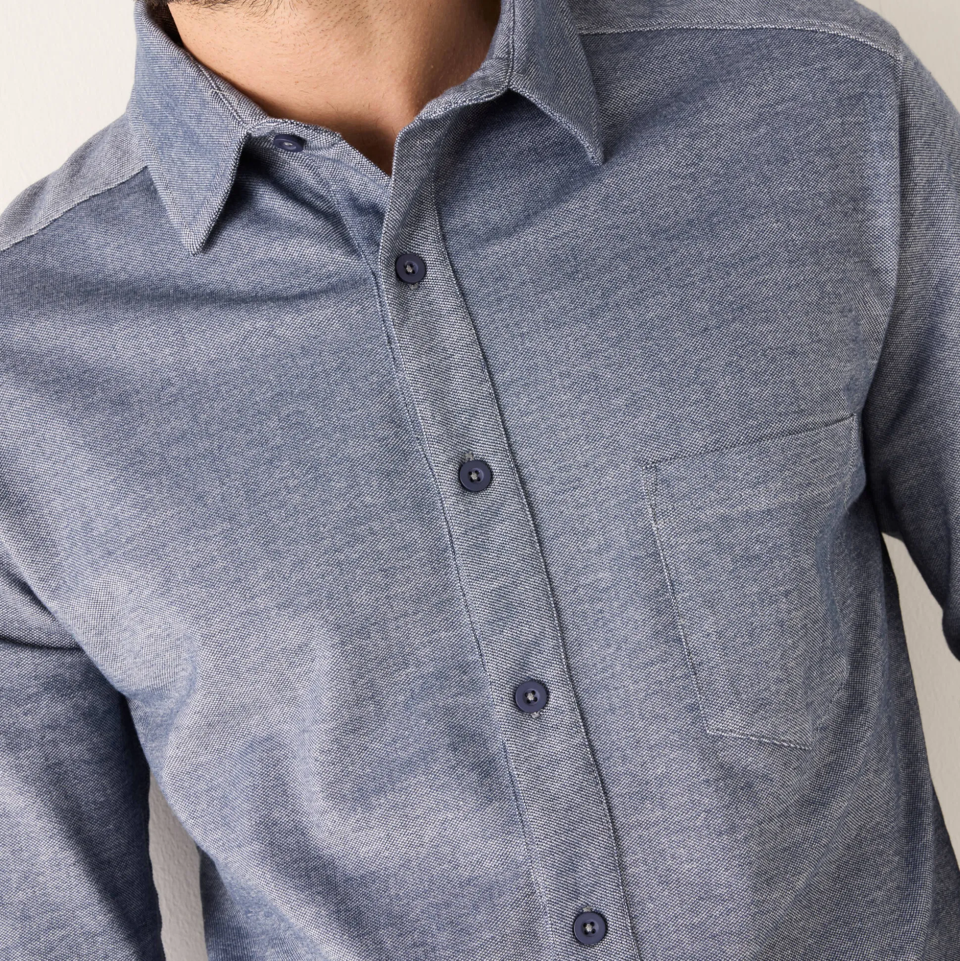 Hemd in piquétricot, lange mouwen