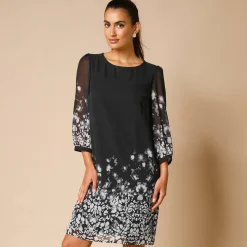 Hoesjurk, voile met bloemenprint