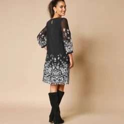 Hoesjurk, voile met bloemenprint