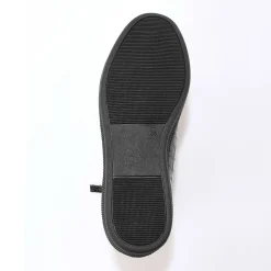Hoge sneakers in soepel leer met kroko-effect en rits