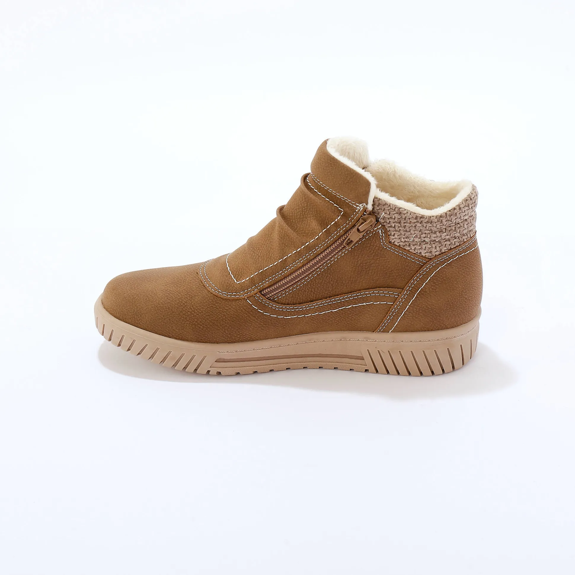 Hoge sneakers met gebreide rand