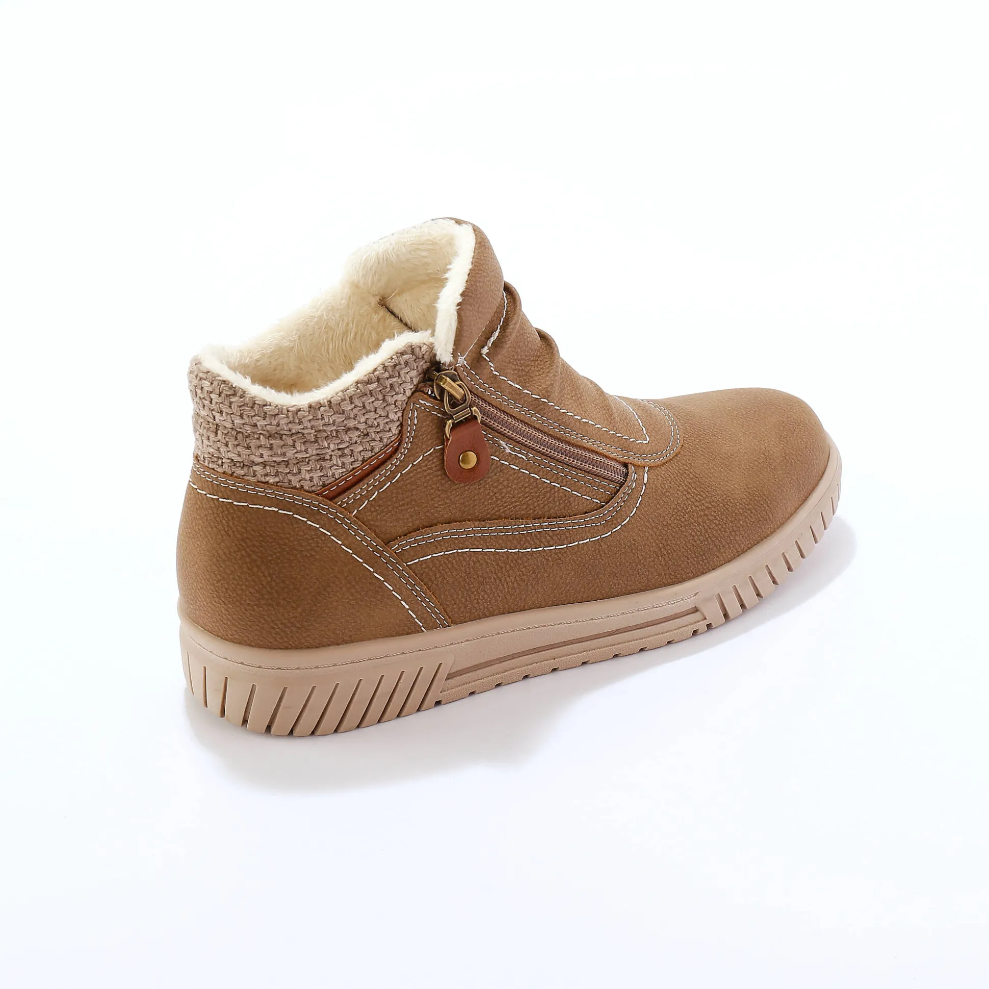 Hoge sneakers met gebreide rand