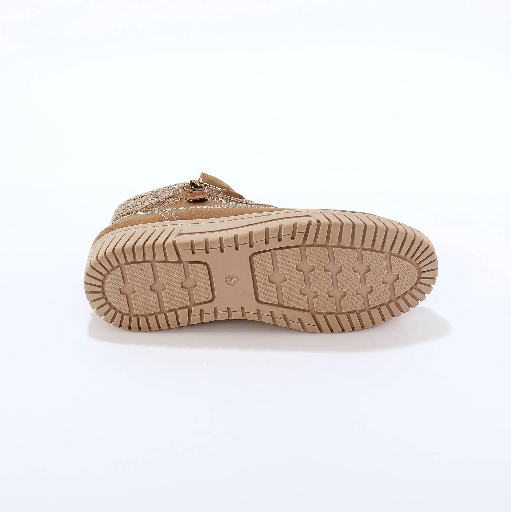 Hoge sneakers met gebreide rand