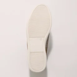 Hoge sneakers met rits in soepel en glanzend leer - taupe