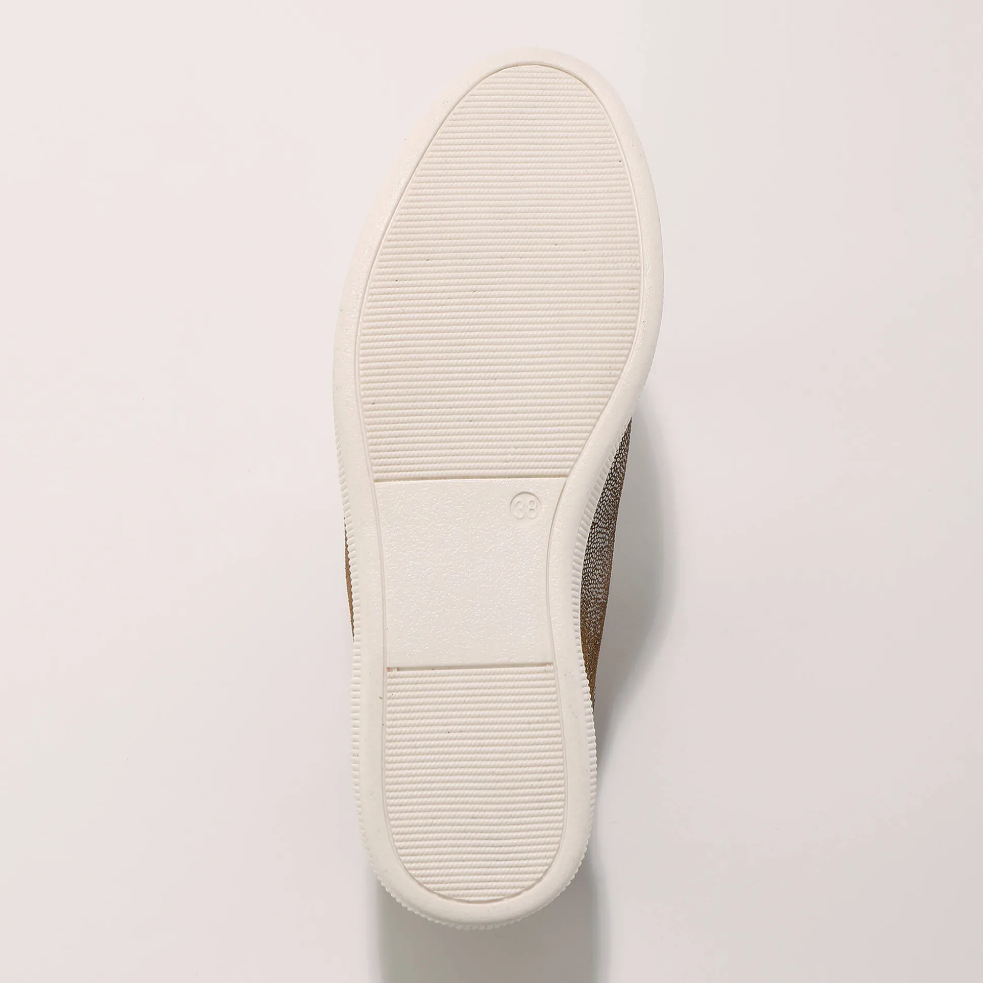 Hoge sneakers met rits in soepel en glanzend leer - taupe