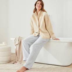 Homewear jasje in lusjesstof