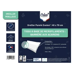 Hoofdkussen Evolon® antihuisstofmijt en -bedwantsen, wassen op 95°
