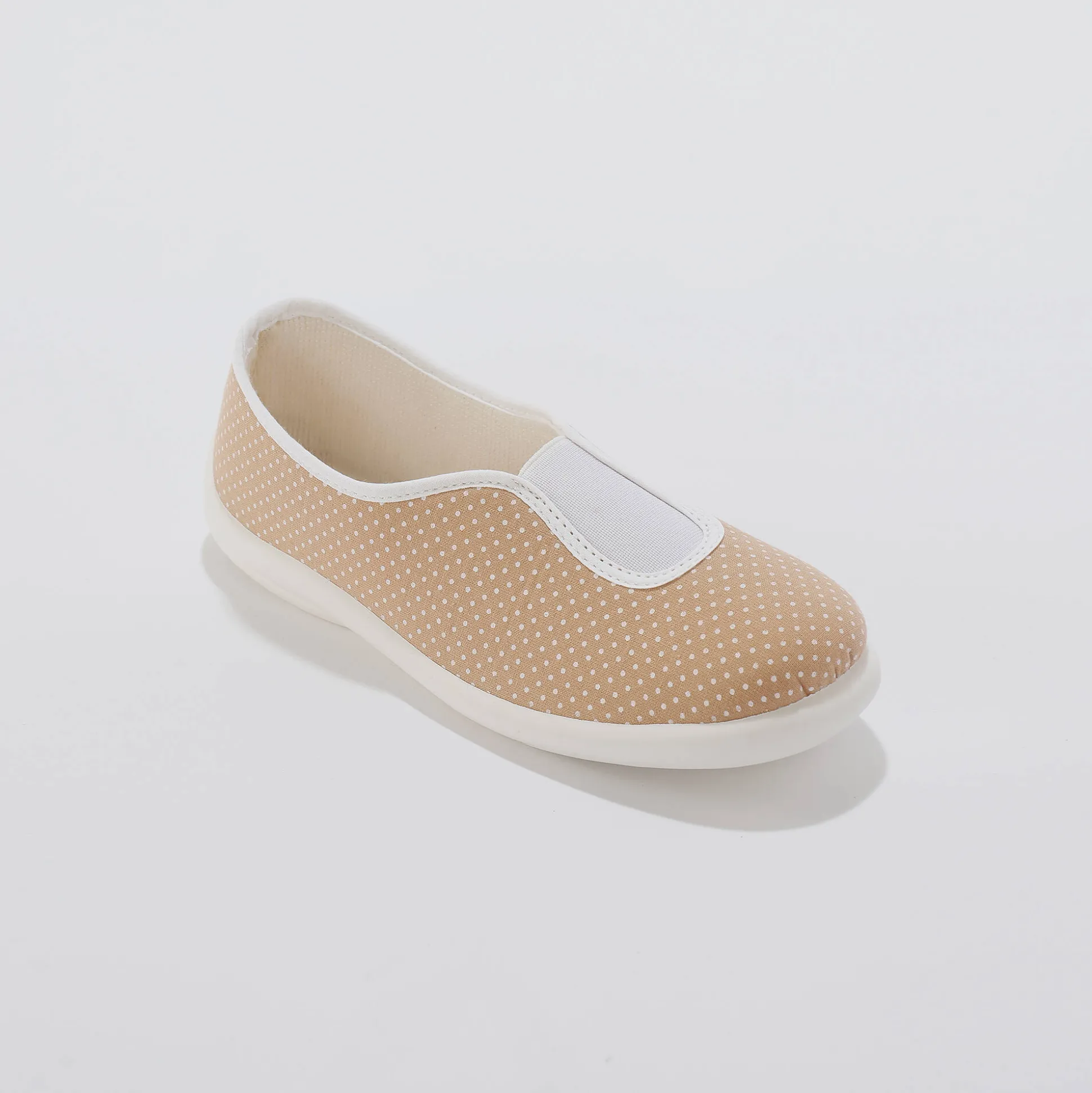Huisballerina's met elastiek en stippenprint