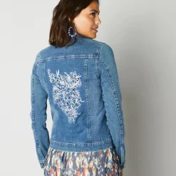 Jasje in jeans met borduursel